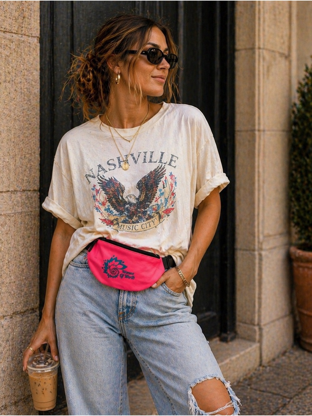 Trendy TikTok Viral Fanny Pack Hot Pink Women Of Worth Belt Bag- NEW